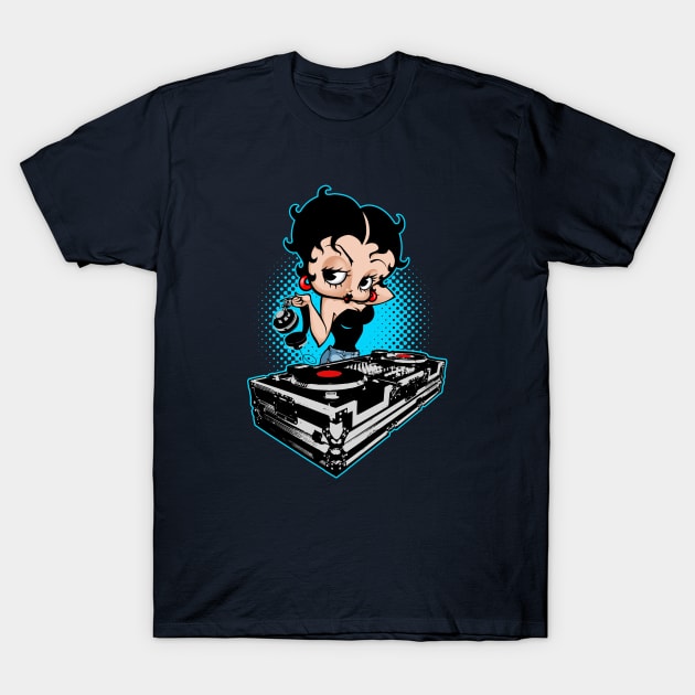 BETTY BOOP TURNTABLES T-Shirt by KERZILLA